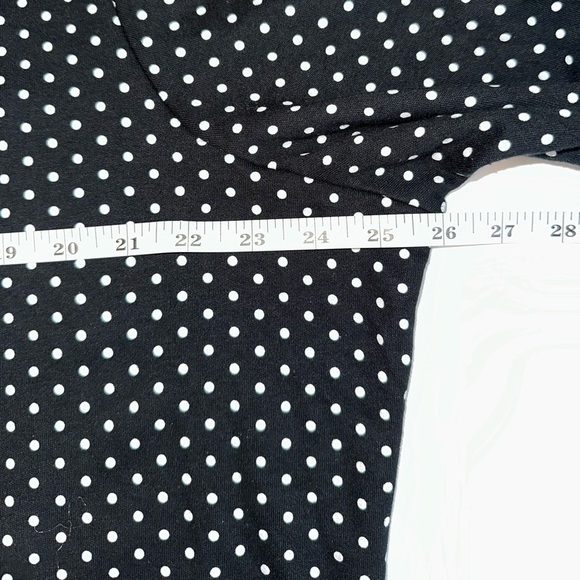 Quacker Factory Black White Polka Dot Button Up Shirt 1X Sparkly Buttons - Picture 6 of 8